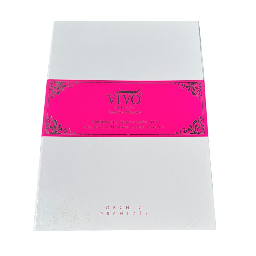 Vivo Per Lei Exquisite Manicure Set Orchid Dead Sea Minerals 4pc Gift Box NEW